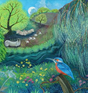 カワセミ2018（紙にアクリル） 作： Lisa Graa Jensen